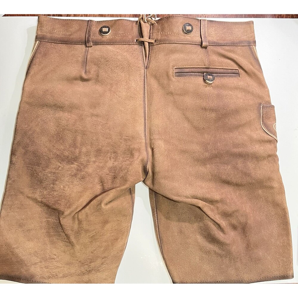 Vintage German Lederhosen Leather Shorts Men’s EU 48 Bavarian Bundhosen - Picture 9 of 10
